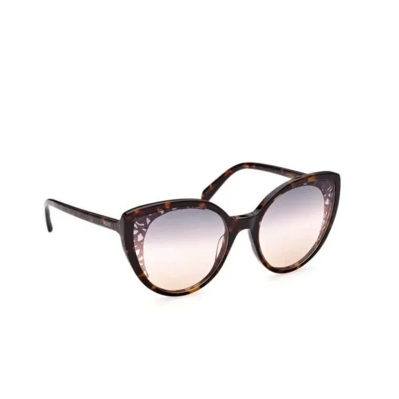 New. EMILIO PUCCI EP0182 SUNGLASSES DARK BROWN / GRADIENT SMOKE - Picture 3 of 5